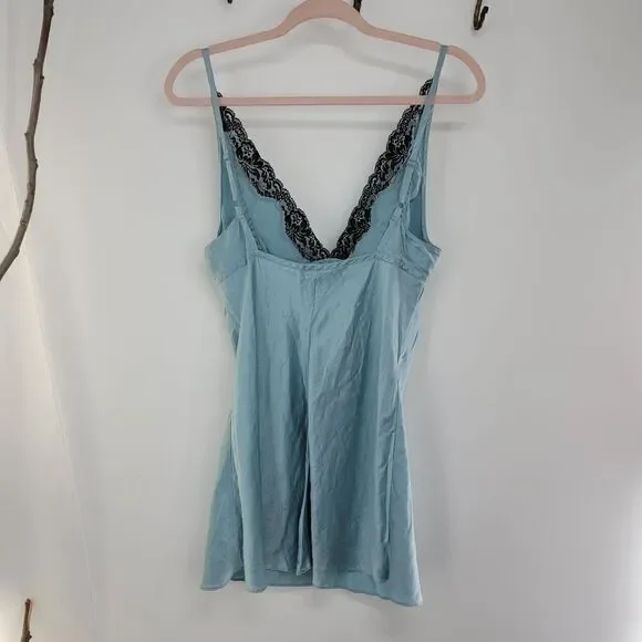 Victoria's Secret Blue Chemise with Black Lace - Picture 4 of 5